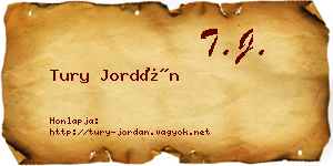 Tury Jordán névjegykártya
